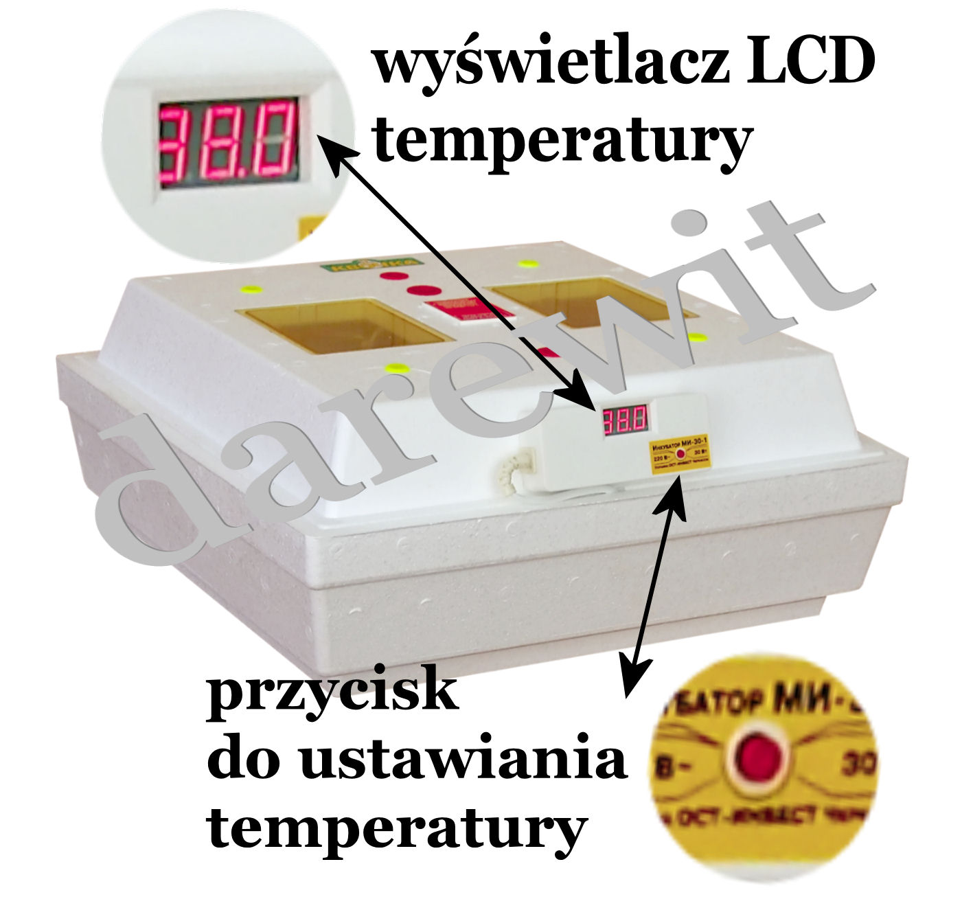 inkubator dla ptaków z wyświetlaczem LCD temperatury