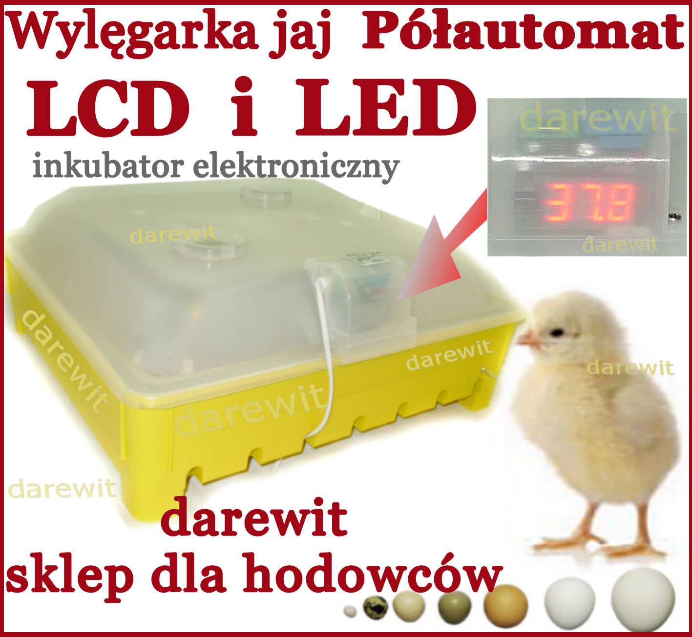 Wylęgarka jaj RO-22P PILOT, inkubator Pół-automat z tacą na 56 jaj