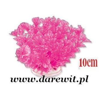 Różowa sztuczna roślina do terrarium i akwarium
