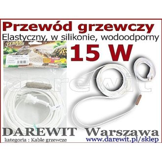 Kabel grzewczy 15W TERRA ZOO Przewód grzejny w osłonie z silikonu