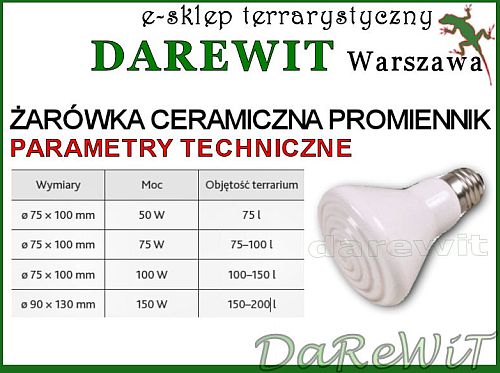 Porcelanowy prommienni, żarówka ceramiczna - sklpe darewit