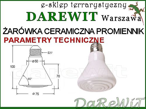 Żarówka ceramiczna porcelanowa - sklep darewit Warszawa