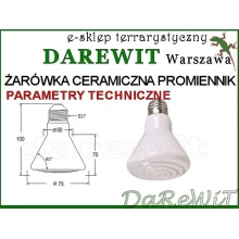 Promiennik ceramiczny 100W do terrarium węży