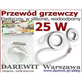 Przewód grzewczy 25W TERRA ZOO kabel grzejący silikonowy