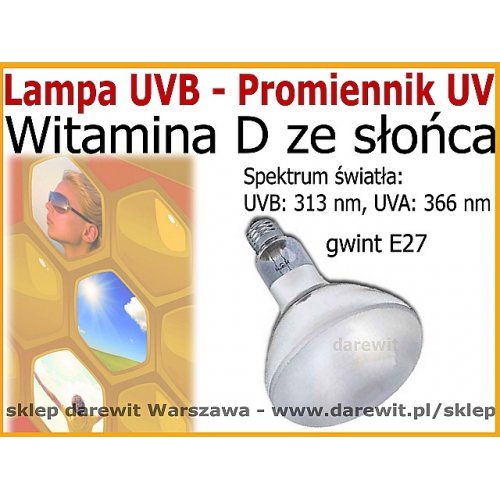 Lampa UVB 313nm, promiennik UV Sunlux 160W