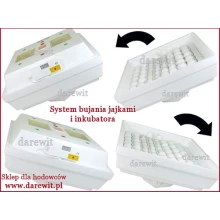Rotacja jaj w inkubatorze Kwoczka 3 - pochylanie inkubatorem