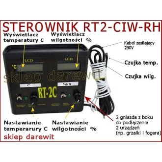 REGULATOR TEMPERATURY I WILGOTNOŚCI W TERRARIUM   RT2-CIW-RH  