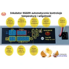 Inkubator jaj EGGER kontroluje temperaturę i wilgotność
