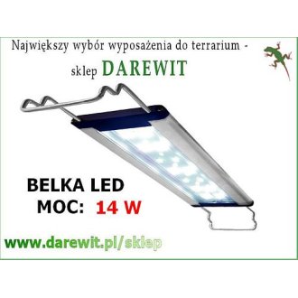 LEDy jasne białe w belce 14W regulacja 48-68cm do akwarium AquaLED