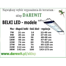 Belka Led 6W 26-38cm oświetlenie do akwarium i terrarium gady plant AquaLED