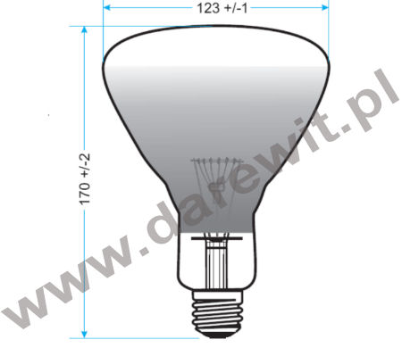 Żarówka promiennikowa 375W E27 - sklep darewit Warszawa