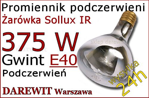 żarówka grzewcza do lamp sollux ls 375W E40 - sklep darewit