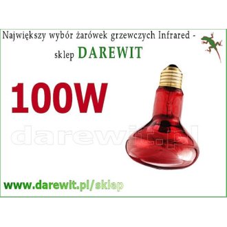 Żarówka 100W, Promiennik Reptile czerwony Terrarex Heat Night