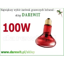 Żarówka 100W, Promiennik Reptile czerwony Terrarex Heat Night