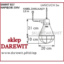 Dane techniczne oprawy promiennika