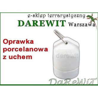 Barwiona i szkliwiona oprawka ceramiczna E27 z uchwytem do wieszania