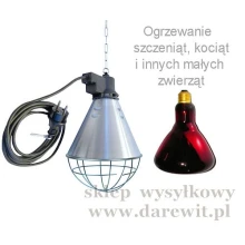  Lampa z żarówką grzewczą 175W ogrzej kojec