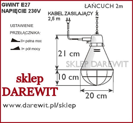 schemat oprawy do żarówek grzewczych Darewit Warszawa