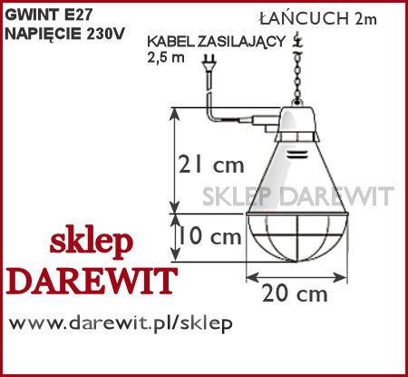 reflektor grzejny, lampa do żarówek nagrzewających - darewit Warszawa