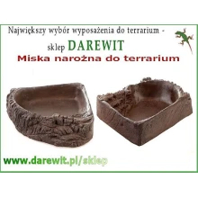 Miseczka narożna na wodę do terrarium SKAMIENIAŁE DREWNO 20x20x4