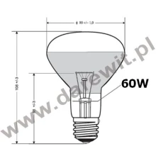 Lampa grzewcza terrarium 60W E27 