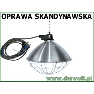 SKANDYNAWSKA OPRAWA z redukcją mocy grzania żarówek. Kabel 2,5 m.