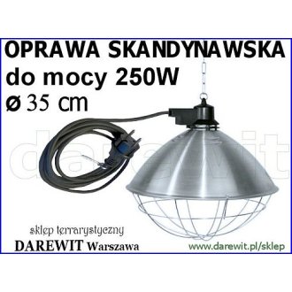 SKANDYNAWSKA OPRAWA E27 szeroki klosz, większy odbłysk ciepła. Przewód 2,5m.