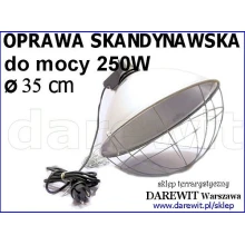 SKANDYNAWSKA OPRAWA E27 szeroki klosz, większy odbłysk ciepła. Przewód 2,5m.