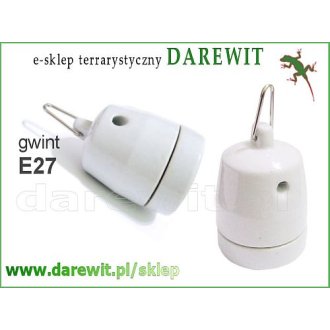 NOWY MODEL oprawka porcelanowa E27 z uchem do powieszenia 