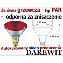 Cechy promiennika grzewczego PAR 175W