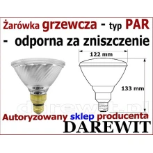 wymiary promienników podczerwieni 175W
