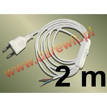 biały kabel zasilania oprawek ceramicznych