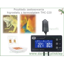 Higrostat Termostat THC-220 do inkubatorów, terrarium szklarni