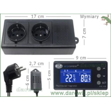 Wymiary higrometru z programatorem THC-200 Any Control