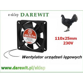 Wentylator do inkubatora jaj ptaków - 110x110mm 230V 80 m3/h