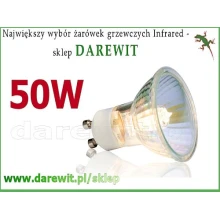 Żarówka grzewcza 50W z trzonkiem GU10 PROMIENNIK HALOGENOWY